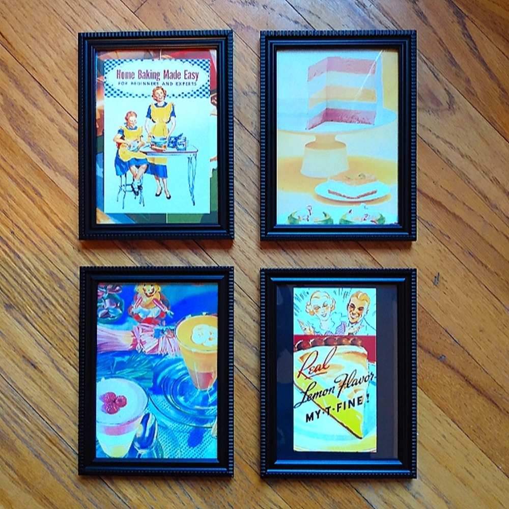 Set of 4 Vintage Kitchen Ads